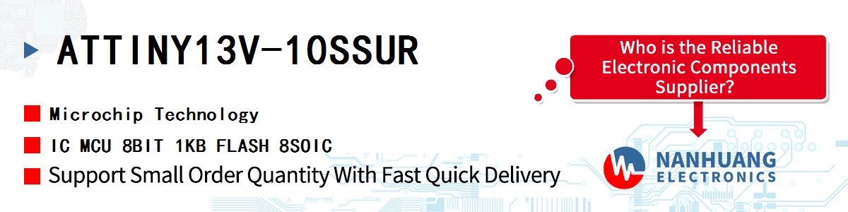 ATTINY13V-10SSUR Microchip IC MCU 8BIT 1KB FLASH 8SOIC