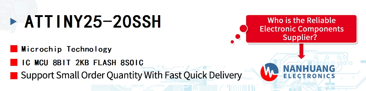 ATTINY25-20SSH Microchip IC MCU 8BIT 2KB FLASH 8SOIC
