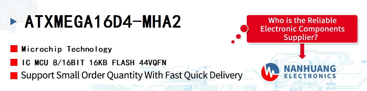 ATXMEGA16D4-MHA2 Microchip IC MCU 8/16BIT 16KB FLASH 44VQFN