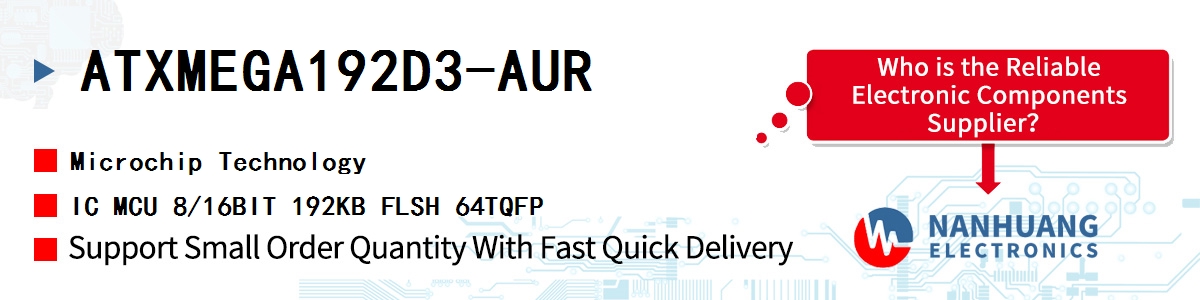 ATXMEGA192D3-AUR Microchip IC MCU 8/16BIT 192KB FLSH 64TQFP