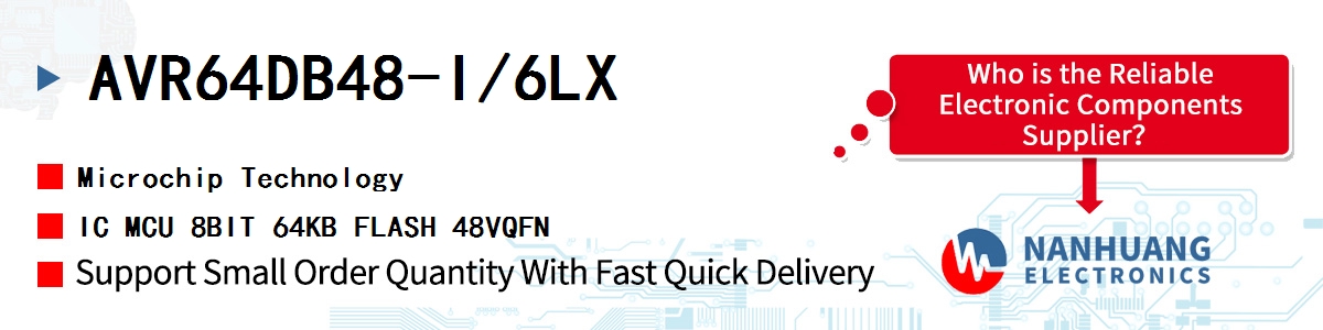 AVR64DB48-I/6LX Microchip IC MCU 8BIT 64KB FLASH 48VQFN