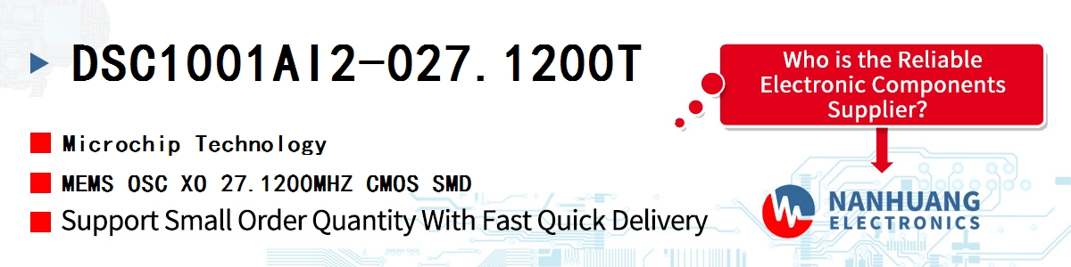 DSC1001AI2-027.1200T Microchip MEMS OSC XO 27.1200MHZ CMOS SMD