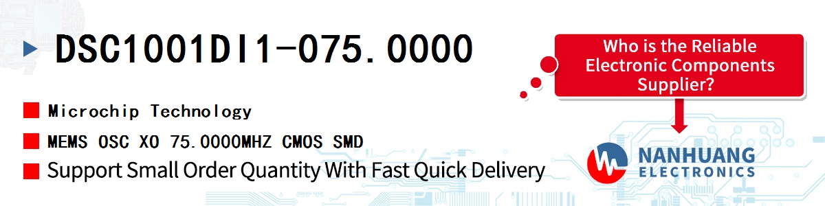 DSC1001DI1-075.0000 Microchip MEMS OSC XO 75.0000MHZ CMOS SMD