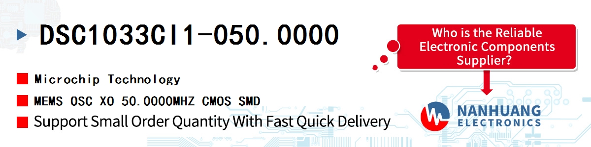 DSC1033CI1-050.0000 Microchip MEMS OSC XO 50.0000MHZ CMOS SMD