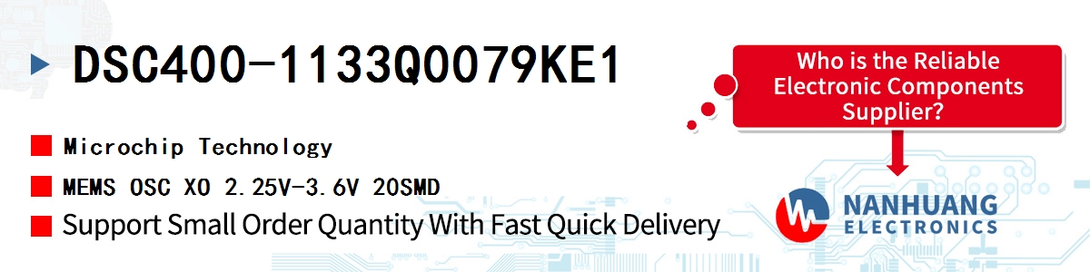 DSC400-1133Q0079KE1 Microchip MEMS OSC XO 2.25V-3.6V 20SMD