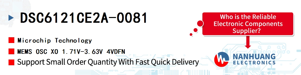 DSC6121CE2A-0081 Microchip MEMS OSC XO 1.71V-3.63V 4VDFN