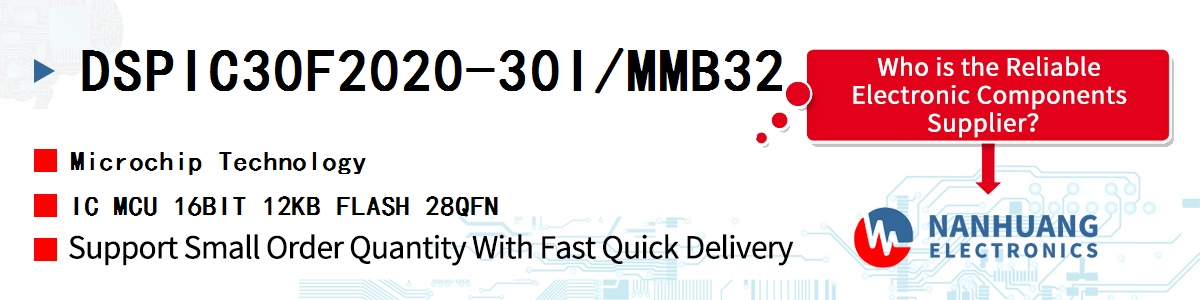 DSPIC30F2020-30I/MMB32 Microchip IC MCU 16BIT 12KB FLASH 28QFN