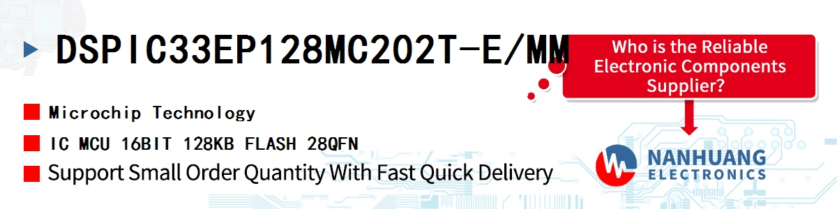 DSPIC33EP128MC202T-E/MM Microchip IC MCU 16BIT 128KB FLASH 28QFN