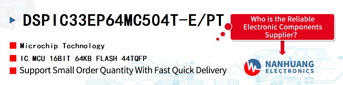 DSPIC33EP64MC504T-E/PT Microchip IC MCU 16BIT 64KB FLASH 44TQFP