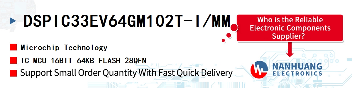DSPIC33EV64GM102T-I/MM Microchip IC MCU 16BIT 64KB FLASH 28QFN