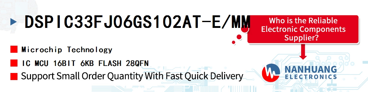 DSPIC33FJ06GS102AT-E/MM Microchip IC MCU 16BIT 6KB FLASH 28QFN