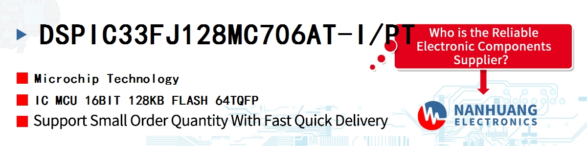 DSPIC33FJ128MC706AT-I/PT Microchip IC MCU 16BIT 128KB FLASH 64TQFP