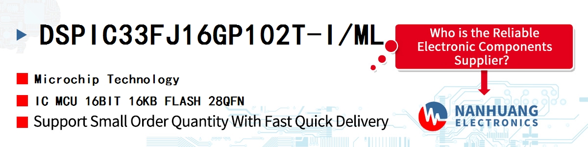 DSPIC33FJ16GP102T-I/ML Microchip IC MCU 16BIT 16KB FLASH 28QFN