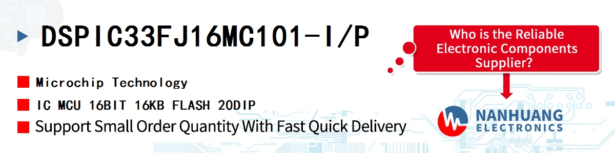 DSPIC33FJ16MC101-I/P Microchip IC MCU 16BIT 16KB FLASH 20DIP