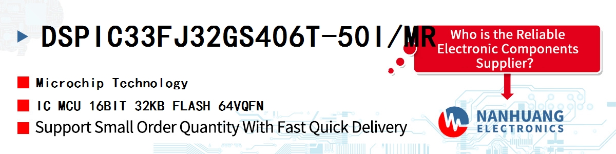 DSPIC33FJ32GS406T-50I/MR Microchip IC MCU 16BIT 32KB FLASH 64VQFN