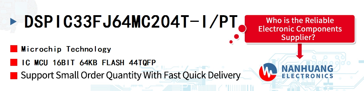 DSPIC33FJ64MC204T-I/PT Microchip IC MCU 16BIT 64KB FLASH 44TQFP