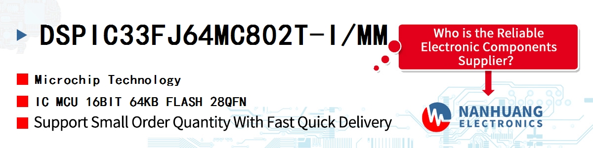 DSPIC33FJ64MC802T-I/MM Microchip IC MCU 16BIT 64KB FLASH 28QFN