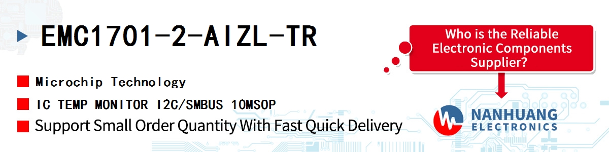 EMC1701-2-AIZL-TR Microchip IC TEMP MONITOR I2C/SMBUS 10MSOP