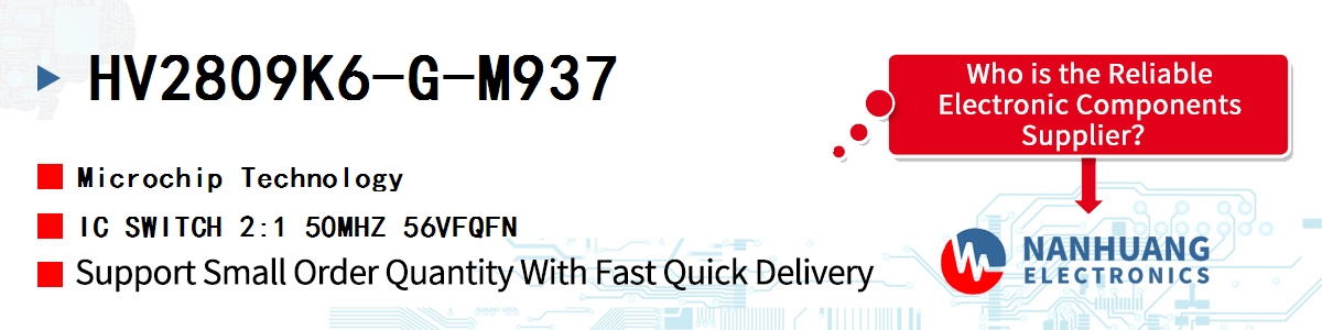HV2809K6-G-M937 Microchip IC SWITCH 2:1 50MHZ 56VFQFN