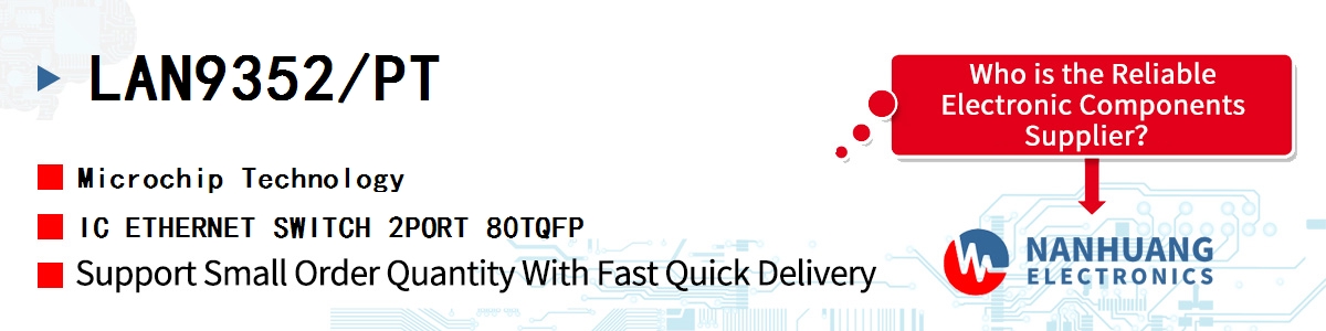 LAN9352/PT Microchip IC ETHERNET SWITCH 2PORT 80TQFP