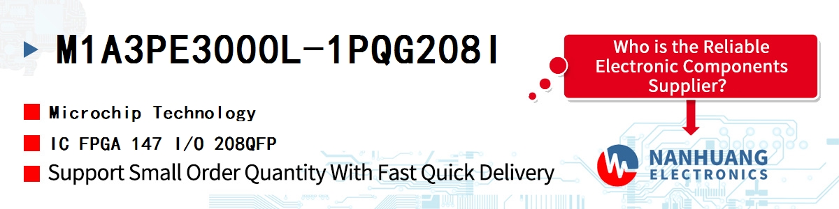 M1A3PE3000L-1PQG208I Microchip IC FPGA 147 I/O 208QFP
