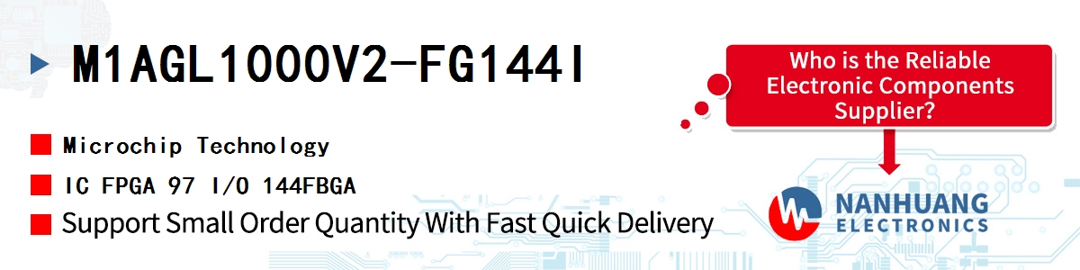 M1AGL1000V2-FG144I Microchip IC FPGA 97 I/O 144FBGA