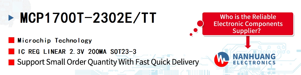 MCP1700T-2302E/TT Microchip IC REG LINEAR 2.3V 200MA SOT23-3