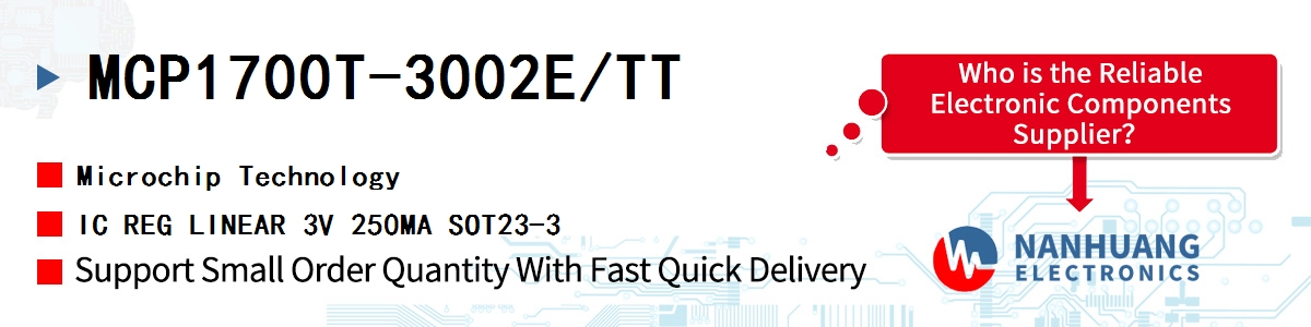 MCP1700T-3002E/TT Microchip IC REG LINEAR 3V 250MA SOT23-3