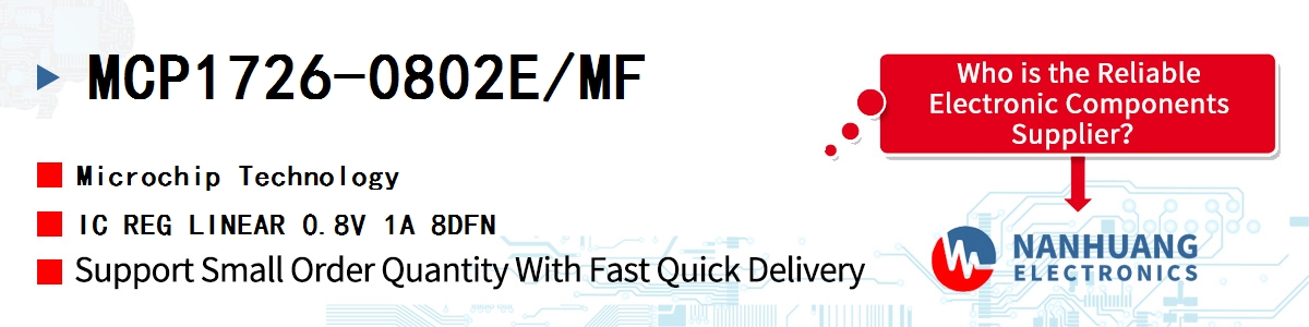 MCP1726-0802E/MF Microchip IC REG LINEAR 0.8V 1A 8DFN