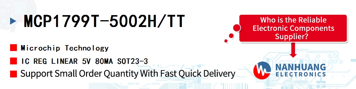 MCP1799T-5002H/TT Microchip IC REG LINEAR 5V 80MA SOT23-3