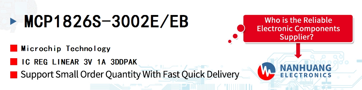 MCP1826S-3002E/EB Microchip IC REG LINEAR 3V 1A 3DDPAK