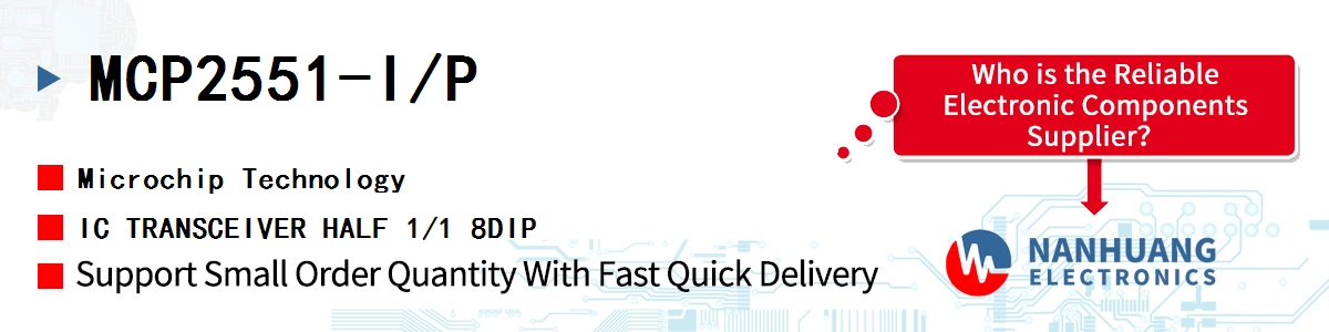 MCP2551-I/P Microchip IC TRANSCEIVER HALF 1/1 8DIP