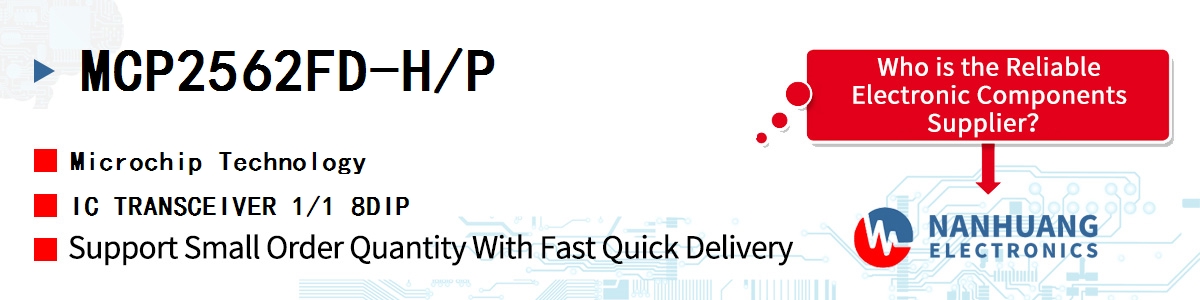 MCP2562FD-H/P Microchip IC TRANSCEIVER 1/1 8DIP