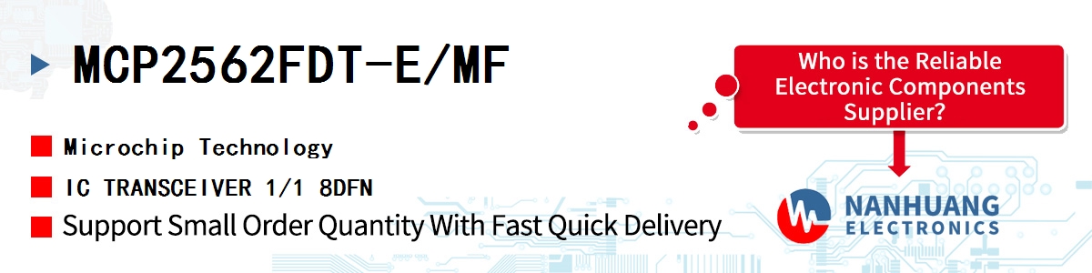 MCP2562FDT-E/MF Microchip IC TRANSCEIVER 1/1 8DFN