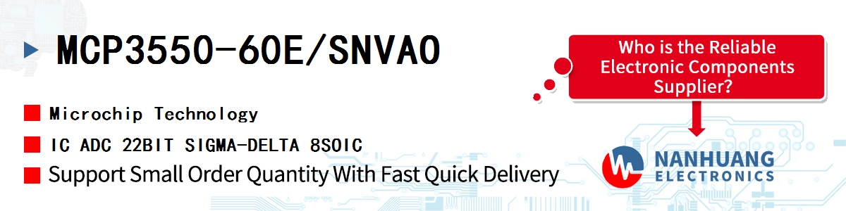 MCP3550-60E/SNVAO Microchip IC ADC 22BIT SIGMA-DELTA 8SOIC