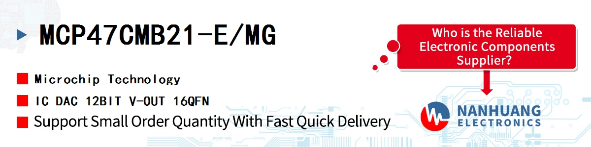 MCP47CMB21-E/MG Microchip IC DAC 12BIT V-OUT 16QFN