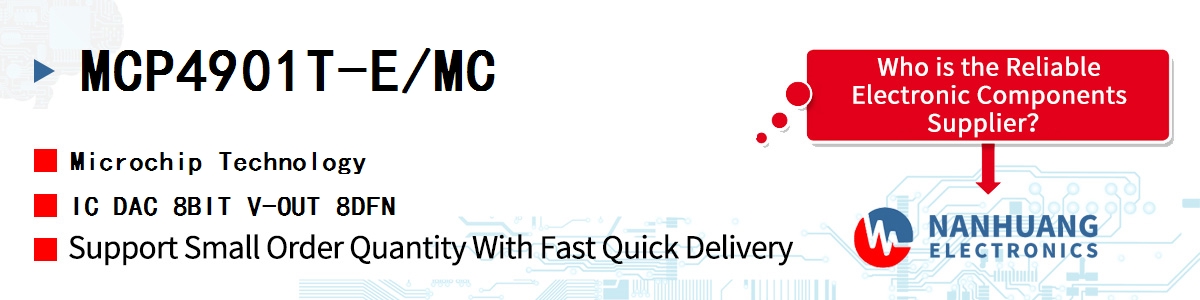 MCP4901T-E/MC Microchip IC DAC 8BIT V-OUT 8DFN