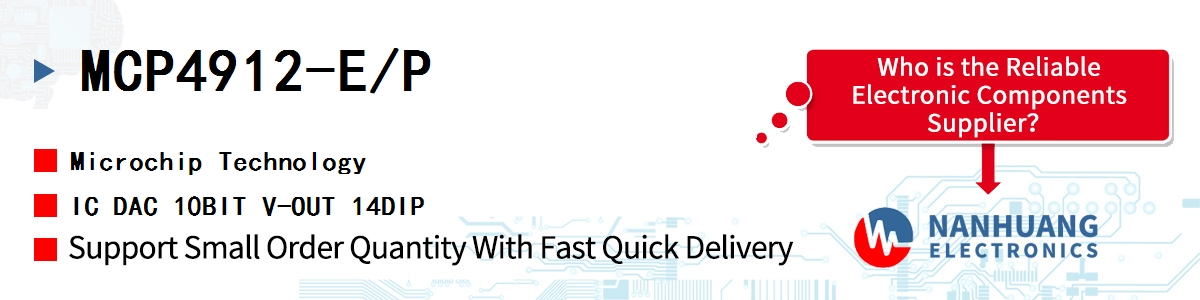 MCP4912-E/P Microchip IC DAC 10BIT V-OUT 14DIP