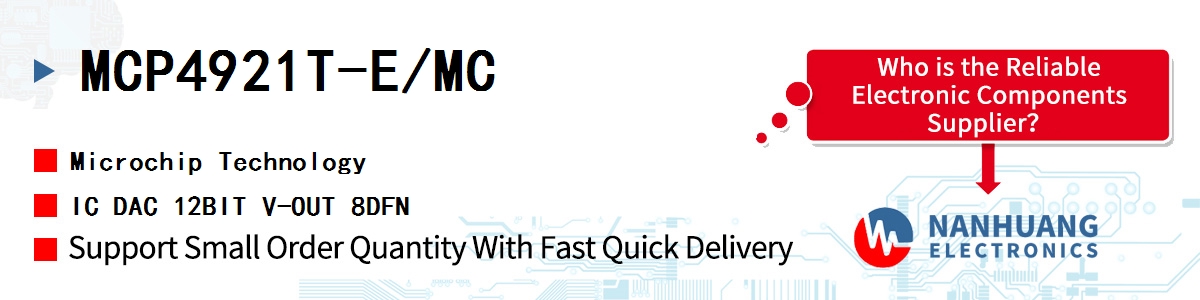 MCP4921T-E/MC Microchip IC DAC 12BIT V-OUT 8DFN