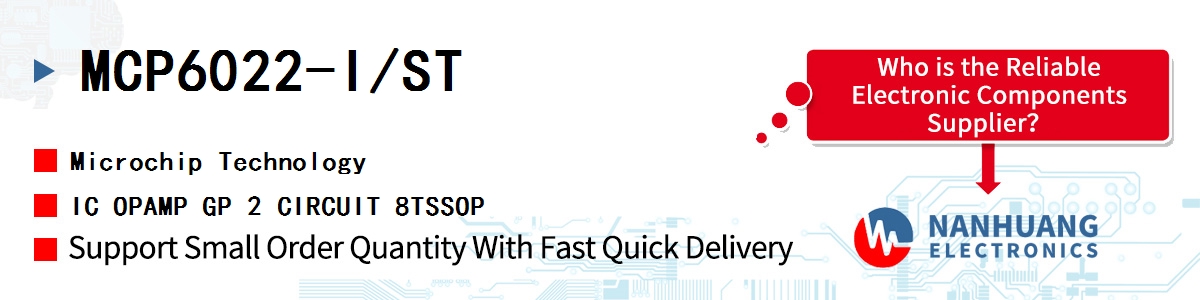MCP6022-I/ST Microchip IC OPAMP GP 2 CIRCUIT 8TSSOP