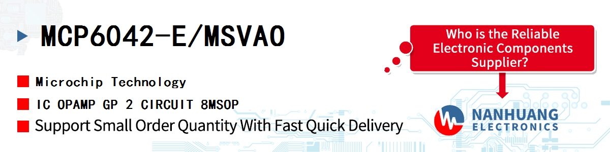 MCP6042-E/MSVAO Microchip IC OPAMP GP 2 CIRCUIT 8MSOP