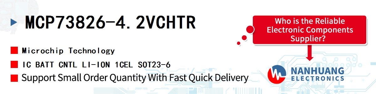 MCP73826-4.2VCHTR Microchip IC BATT CNTL LI-ION 1CEL SOT23-6