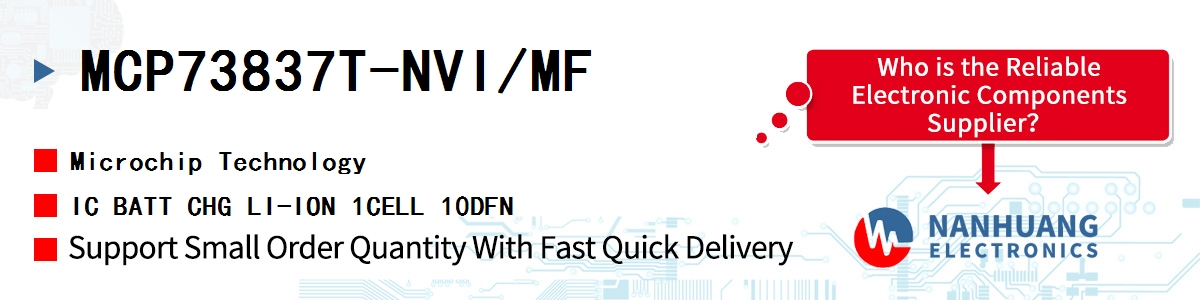 MCP73837T-NVI/MF Microchip IC BATT CHG LI-ION 1CELL 10DFN