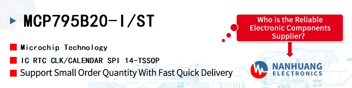 MCP795B20-I/ST Microchip IC RTC CLK/CALENDAR SPI 14-TSSOP