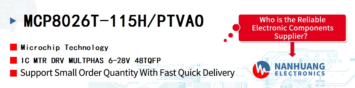 MCP8026T-115H/PTVAO Microchip IC MTR DRV MULTPHAS 6-28V 48TQFP