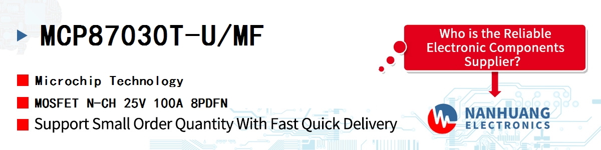 MCP87030T-U/MF Microchip MOSFET N-CH 25V 100A 8PDFN