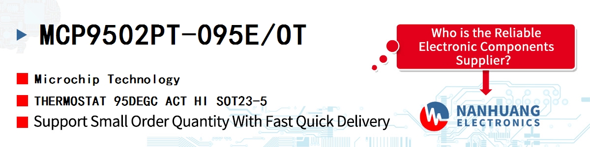 MCP9502PT-095E/OT Microchip THERMOSTAT 95DEGC ACT HI SOT23-5