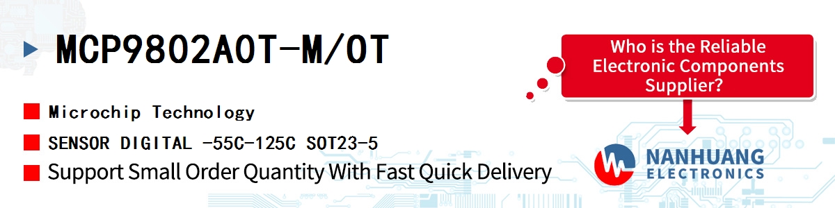 MCP9802A0T-M/OT Microchip SENSOR DIGITAL -55C-125C SOT23-5