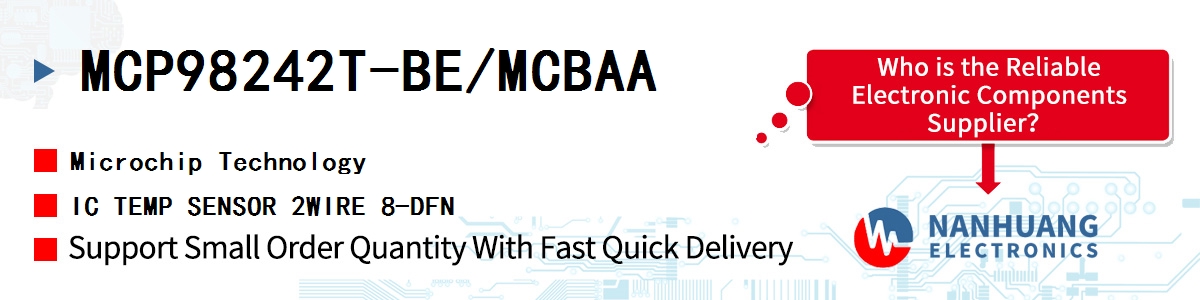 MCP98242T-BE/MCBAA Microchip IC TEMP SENSOR 2WIRE 8-DFN