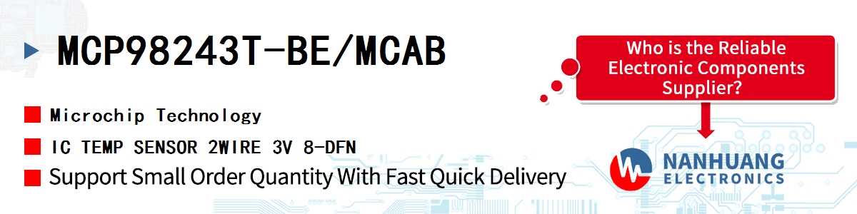MCP98243T-BE/MCAB Microchip IC TEMP SENSOR 2WIRE 3V 8-DFN
